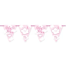 BabyShower flagguirlande Pink