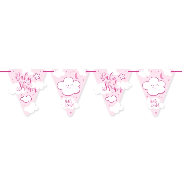 BabyShower flagguirlande Pink