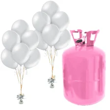 Helium Og Balloner Sæt Sølv