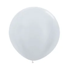 Satin Hvid Kæmpe Ballon