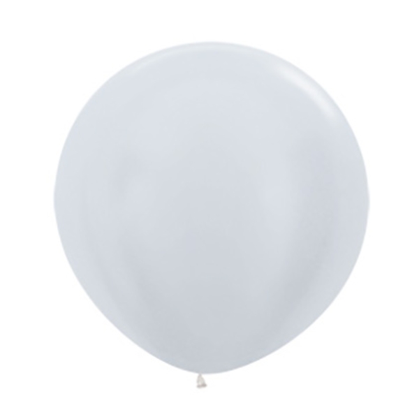 Satin Hvid Kæmpe Ballon
