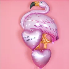 Send ballon buket m. din tekst Flamingo