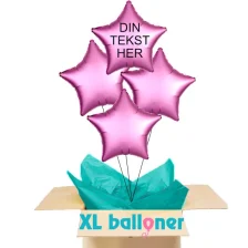 Send ballon buket Satin pink stjerner