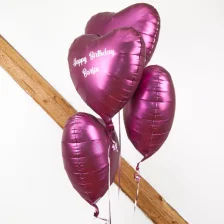 Send ballon buket Satin rubin hjerter
