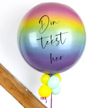Send ballon med din tekst ORBZ ombre pastel regnbue