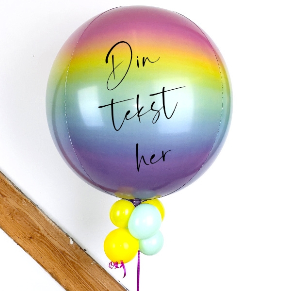 Send ballon med din tekst ORBZ ombre pastel regnbue