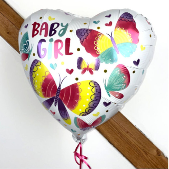 Send En Ballon Baby Girl Sommerfugl
