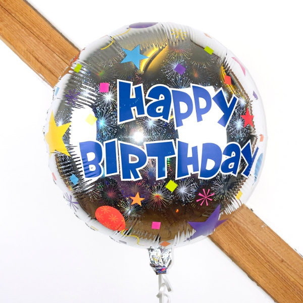 Send en ballon Happy Birthday Konfetti