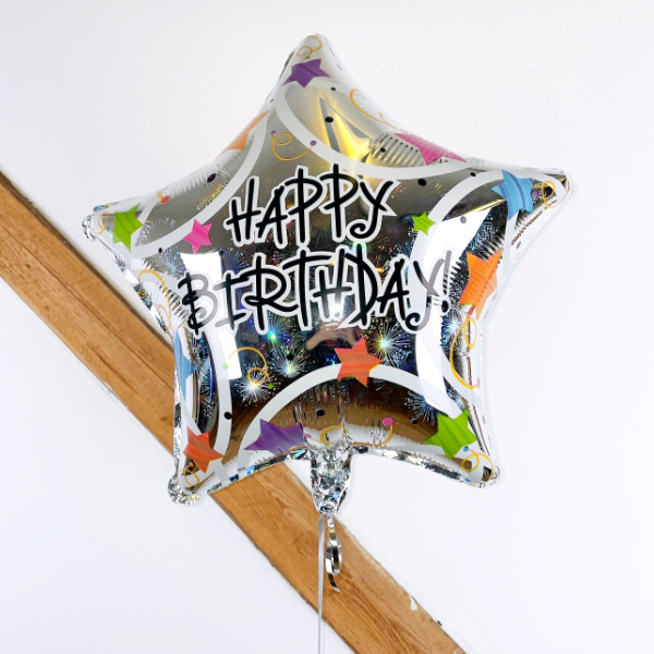 Send en ballon Happy birthday stjerne