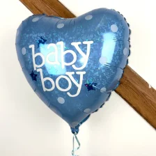Send en ballon Hjerte Blå Baby Boy
