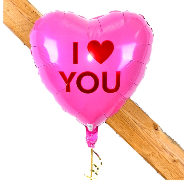 Send en ballon I Love You Pink