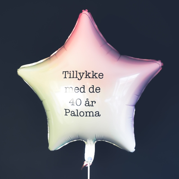 Send en ballon m. din tekst Stjerne ombre pink