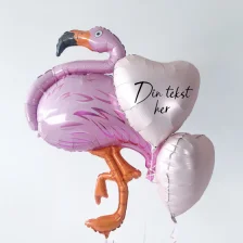 Send ballon buket m. din tekst Flamingo