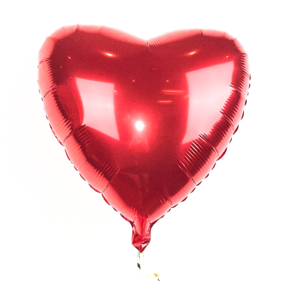 Metallic Rød Hjerte Folie Ballon