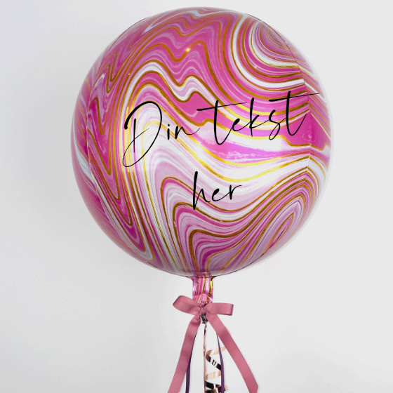 Send en ballon med din tekst ORBZ marmor lyserød