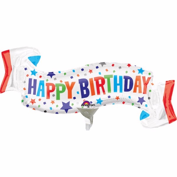 Happy Birthday Mini Banner Folie Ballon