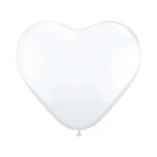 Hjerte Latex Ballon Pastel Hvid 25 cm.