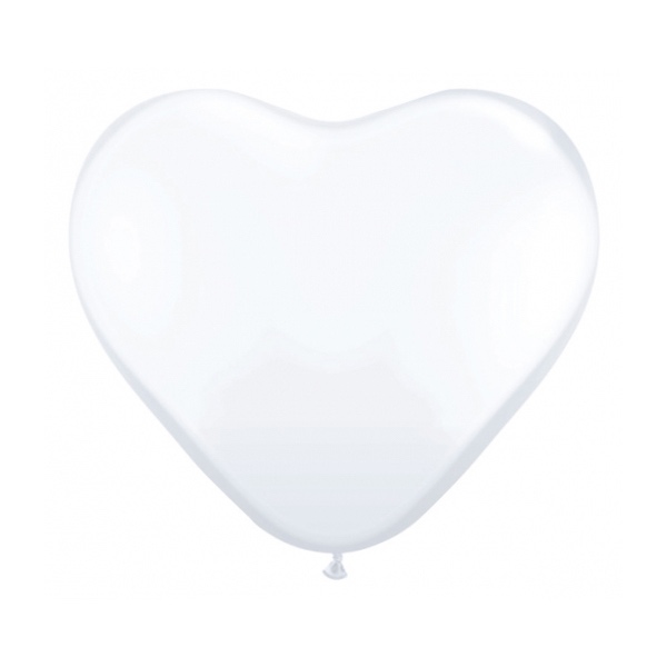 Hjerte Latex Ballon Pastel Hvid 25 cm.