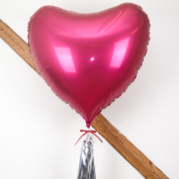 Kæmpe Hjerte Ballon Satin Cherry image-0