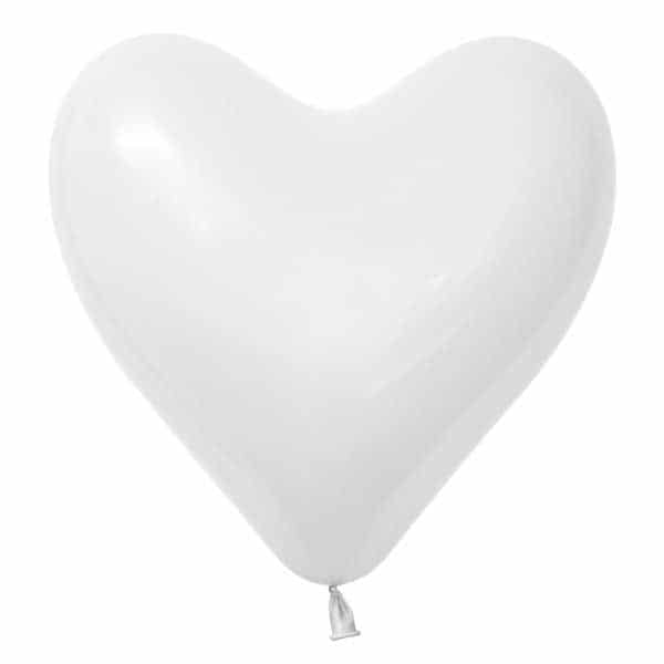 Pastel Hvid Hjerteballon 40 cm.
