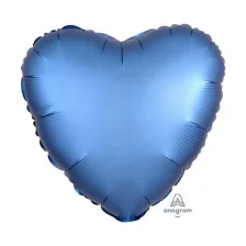Satin Blå Hjerte Folieballon