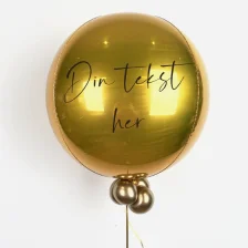 Send ballon med din tekst ORBZ guld