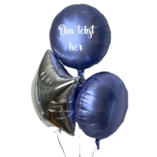 Send en ballon buket med din tekst blå