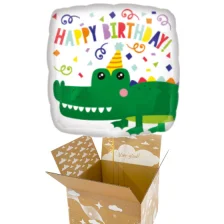 Send en ballon Happy Birthday krokodille