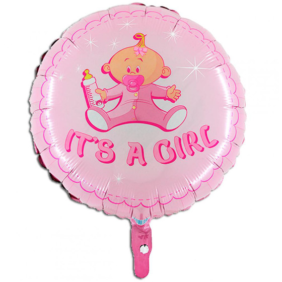 Folie Ballon It's A Girl Rund