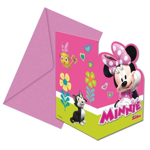 Minnie Mouse invitationskort med konvolut