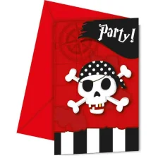Pirat Fest invitationskort med konvolut