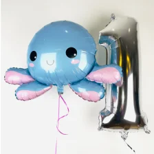Send En Ballon Buket 1 Års Fødselsdag Blæksprutte
