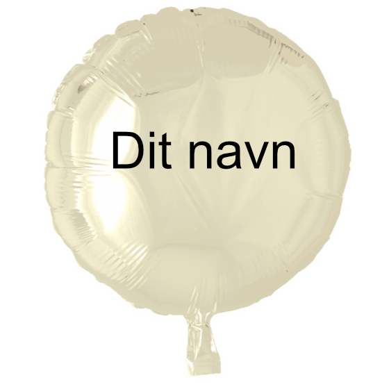 Ballon Med Dit Navn Rund Ivory