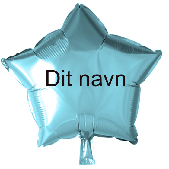 Ballon Med Dit Navn Stjerne Lyseblå