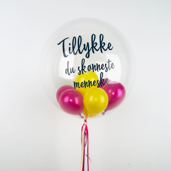 Send En Bubble Ballon Med Din Tekst Og Små Balloner