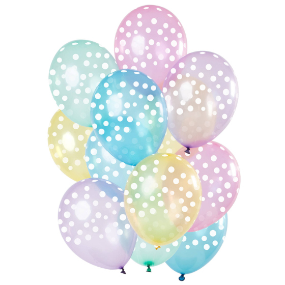 Ballon Buket KIT Pastel Gennemsigtig Med Prikker