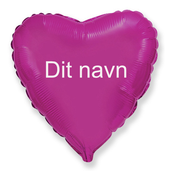 Ballon Med Dit Navn Hjerte Pink