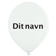 Ballonner Med Navn Hvid 200 stk.