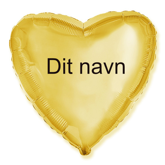 Ballon Med Dit Navn Hjerte Guld