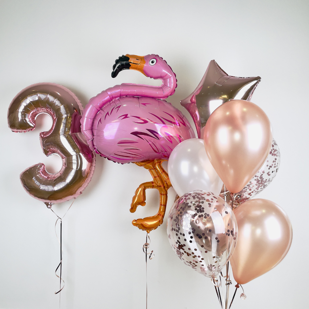 Ballon Buket Til Fødselsdag Flamingo
