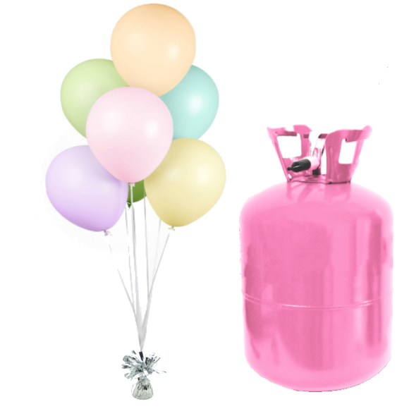 Helium Og Balloner Sæt Pastel Mix