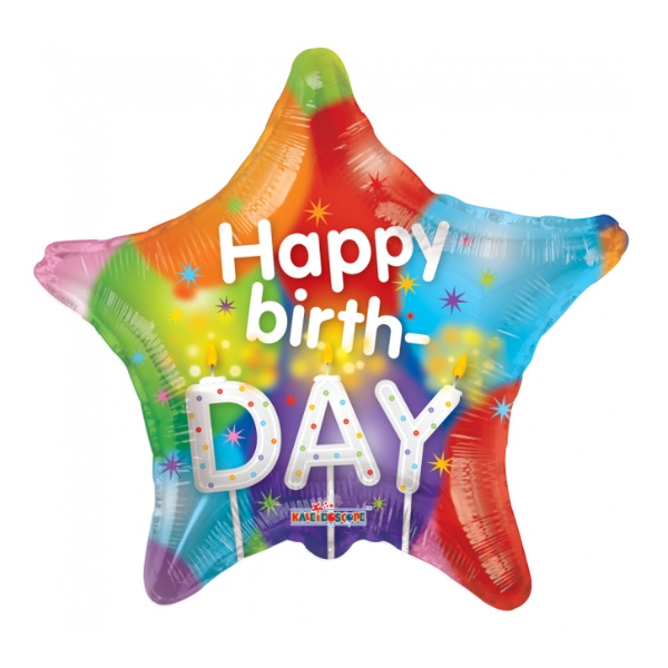 Folie ballon stjerne Happy Birthday