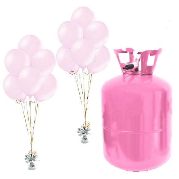 Helium Og Balloner Sæt Lyserød