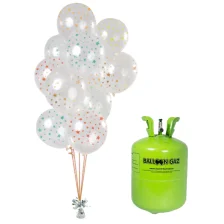 Helium Og Balloner Sæt Gennemsigtig Med Stjerner Print Mix