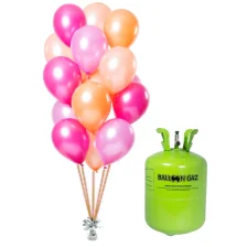 Helium Og Balloner Sæt Peachy Flamingo