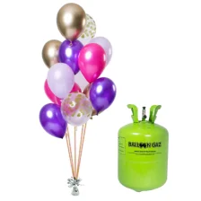 Helium Og Balloner Sæt Fancy Lilla