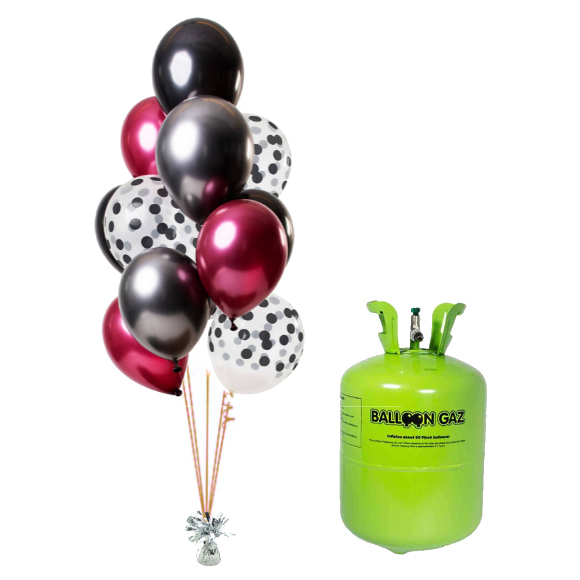 Helium Og Balloner Sæt Dark Richness