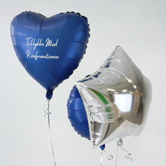 Send En Ballon Buket Tillykke Med Konfirmationen Blå
