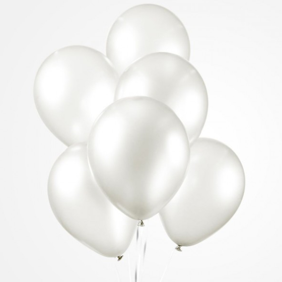 Latex Balloner Perle Hvid 50 stk. 30 cm.