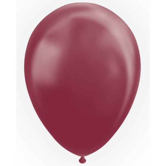 Latex Balloner Metallic Vinrød 50 stk. 30 cm. image-0